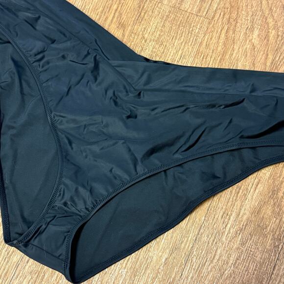 J. Crew Black Cross Front Cheeky Bikini Bottom Size 3X - Picture 2 of 6